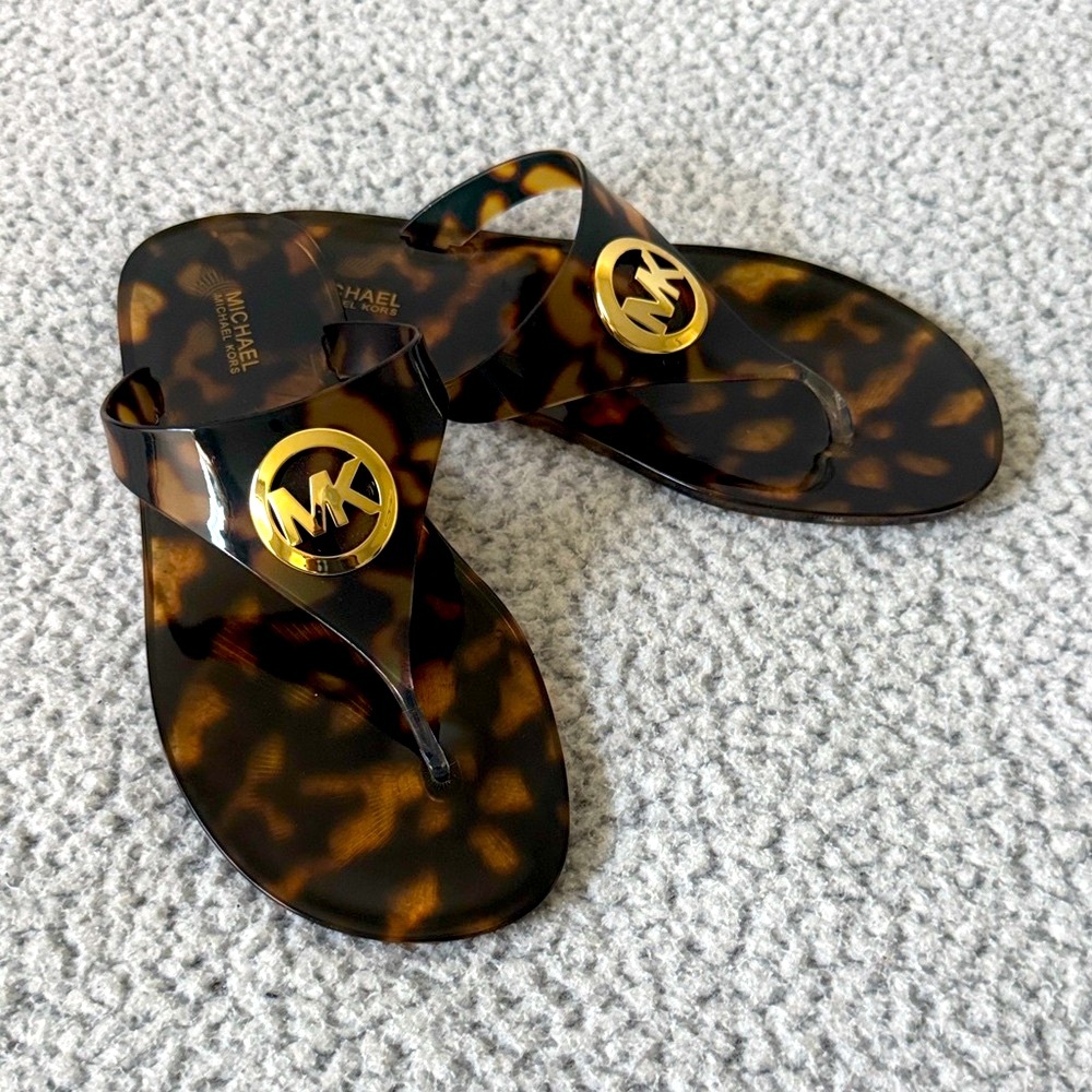 Michael Kors Women’s Lillie Jelly Animal Print Sandals